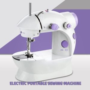 8 in 1 Mini Sewing Machine - Dual Speed Portable Mini Electric Pedal Double Threads Rewind Swing Machine
